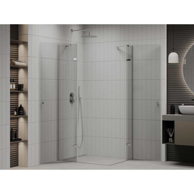 Mexen Roma Duo cabina doccia a battente 100 x 70 cm, trasparente, cromo - 854-100-070-02-00