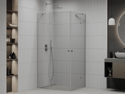 Mexen Roma Duo 100 x 90 cm Swing Shower Cabin, Transparent, Chrome - 854-100-090-02-00