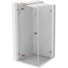 Mexen Lunar T cabine de douche pivotante gauche 80 x 80 cm, transparent, or rose - 834T-080-080-60-00-L