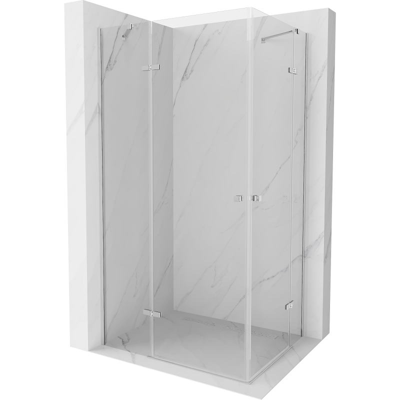 Mexen Roma Duo svängbar duschkabin 110 x 80 cm, transparent, krom - 854-110-080-02-00