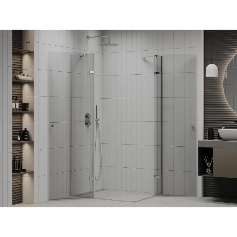 Mexen Roma Duo kabina prysznicowa uchylna 110 x 80 cm, transparent, chrom - 854-110-080-02-00