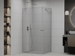 Mexen Roma Duo douchecabine draaibaar 110 x 90 cm, transparant, chroom - 854-110-090-02-00