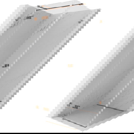 Mexen Lunar T kreisā, atverama dušas kabīne 90 x 90 cm, caurspīdīga, rozā zelts - 834T-090-090-60-00-L