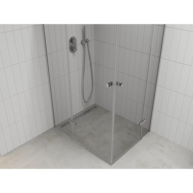 Mexen Roma Duo cabine de douche battante 110 x 110 cm, transparent, chrome - 854-110-110-02-00