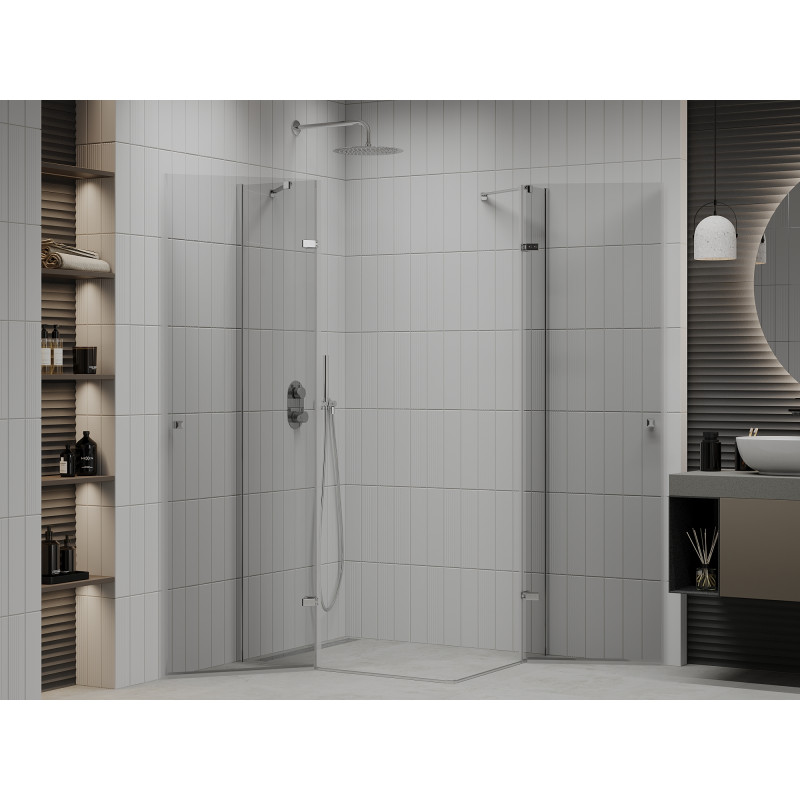 Mexen Roma Duo cabine de douche battante 120 x 100 cm, transparent, chrome - 854-120-100-02-00