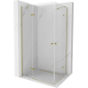 Mexen Roma Duo Duschkabine, Drehbar 80 x 70 cm, Transparent, Gold - 854-080-070-50-00-02