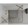 Mexen Roma Duo scharnierende douchecabine 80 x 70 cm, transparant, goud - 854-080-070-50-00-02