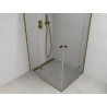 Mexen Roma Duo scharnierende douchecabine 80 x 70 cm, transparant, goud - 854-080-070-50-00-02