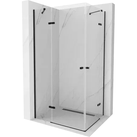 Mexen Roma Duo Duschkabine Schwingtür 80 x 70 cm, transparent, schwarz - 854-080-070-70-00-02