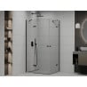 Mexen Roma Duo pivot shower enclosure 90 x 80 cm, transparent, black - 854-090-080-70-00-02