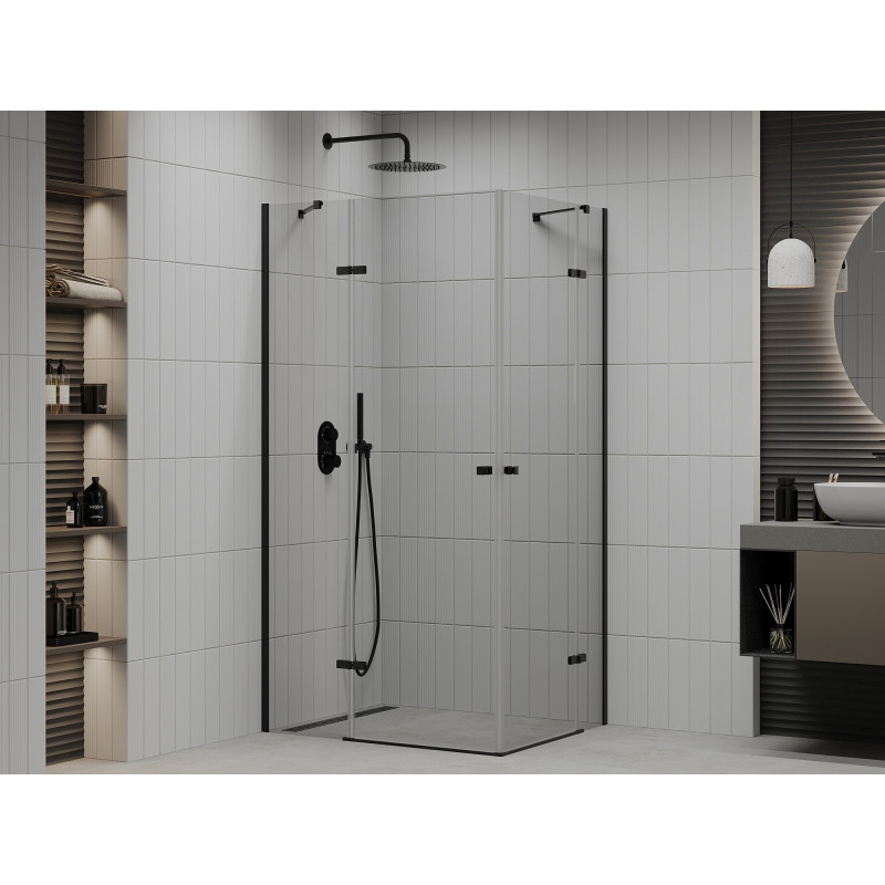 Mexen Roma Duo hinged dušikabiin 100 x 90 cm, läbipaistev, must - 854-100-090-70-00-02