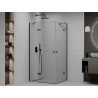 Mexen Roma Duo cabina de ducha abatible 100 x 90 cm, transparente, negra - 854-100-090-70-00-02