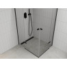 Mexen Roma Duo nagibna tuš kabina 100 x 90 cm, prozorna, črna - 854-100-090-70-00-02