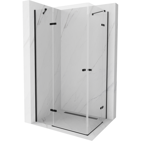 Mexen Roma Duo hinged shower cabin 100 x 90 cm, transparent, black - 854-100-090-70-00-02