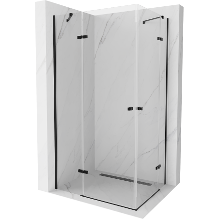Mexen Roma Duo kabina prysznicowa uchylna 100 x 90 cm, transparent, czarna - 854-100-090-70-00-02