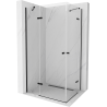 Mexen Roma Duo hinged shower cabin 100 x 90 cm, transparent, black - 854-100-090-70-00-02