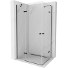 Mexen Roma Duo Shower Enclosure Hinged 100 x 90 cm, Transparent, Black - 854-100-090-70-00-02