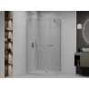 Mexen Roma Duo swing douchecabine 80 x 70 cm, transparant, chroom + Flat douchebak - 854-080-070-01-02-4010