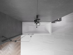 Mexen Velar mampara de ducha corredera de 2 paneles 75 x 150 cm, transparente, gun metal - 896-075-000-01-95