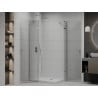 Mexen Roma Duo kabina prysznicowa uchylna 90 x 80 cm, transparent, chrom + brodzik Flat - 854-090-080-01-02-4010