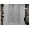 Mexen Roma Duo shower enclosure with hinged door 90 x 80 cm, transparent, chrome + Flat shower tray - 854-090-080-01-02-4010