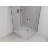 Mexen Roma Duo draaideur-douchecabine 90 x 80 cm, transparant, chroom + Flat-douchebak - 854-090-080-01-02-4010