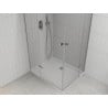 Mexen Roma Duo shower enclosure with hinged door 90 x 80 cm, transparent, chrome + Flat shower tray - 854-090-080-01-02-4010