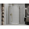 Mexen Roma Duo pivot shower cabin 100 x 90 cm, transparent, gold + Flat shower tray - 854-100-090-50-02-4010G