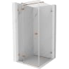 Mexen Lunar T cabine de douche pivotante gauche 80 x 80 cm, transparent, cuivre brossé - 834T-080-080-65-00-L