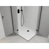 Mexen Roma Duo Duschkabine schwenkbar 80 x 70 cm, transparent, schwarz + Flat Duschwanne - 854-080-070-70-02-4010B