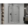 Mexen Roma Dubbele douchecabine met draaideur 80 x 70 cm, transparant, zwart + Flat douchebak - 854-080-070-70-02-4010B