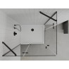 Mexen Roma Dubbele douchecabine met draaideur 80 x 70 cm, transparant, zwart + Flat douchebak - 854-080-070-70-02-4010B
