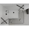Mexen Roma Duo Duschkabine schwenkbar 80 x 70 cm, transparent, schwarz + Flat Duschwanne - 854-080-070-70-02-4010B