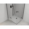 Mexen Roma Duo Duschkabine schwenkbar 80 x 70 cm, transparent, schwarz + Flat Duschwanne - 854-080-070-70-02-4010B
