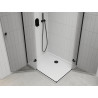 Mexen Roma Duo cabine de douche pivotante 100 x 90 cm, transparent, noir + receveur Flat - 854-100-090-70-02-4010B