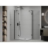 Mexen Roma Duo cabine de douche pivotante 90 x 80 cm, transparent, noir + receveur de douche Flat - 854-090-080-70-02-4010B