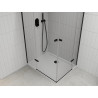 Mexen Roma Duo cabine de douche pivotante 90 x 80 cm, transparent, noir + receveur de douche Flat - 854-090-080-70-02-4010B