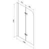 Mexen Felix 2-wing bathtub screen 100 x 140 cm, transparent, gold - 890-100-002-50-00