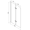 Mexen Cubik rectangular bathtub 170 x 70 cm with casing and 2-panel screen 80 cm, transparent, chrome - 550317070X9008020100