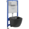 Mexen Lena slēptā WC komplekts ar Fenix Slim ietvaru un WC podu, melns mats - 6103322XX85