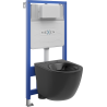 Mexen Lena WC inbouwset Fenix Slim met toiletpot, zwart mat - 6103322XX85