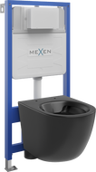 Mexen Lena ensemble encastré WC châssis Fenix Slim avec cuvette WC, noir mat - 6103322XX85