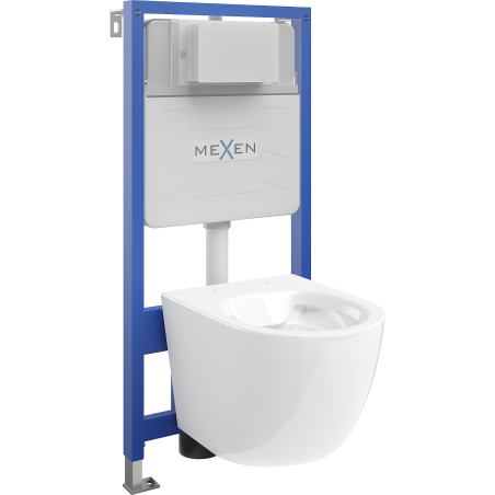 Mexen Lena conjunto empotrado WC estructura Fenix Slim con taza WC, blanco brillo - 6103322XX00