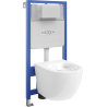 Mexen Lena ensemble WC encastré cadre Fenix Slim avec cuvette WC, blanc brillant - 6103322XX00