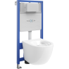 Mexen Lena inbouwset WC Fenix Slim-frame met toiletpot, wit glans - 6103322XX00