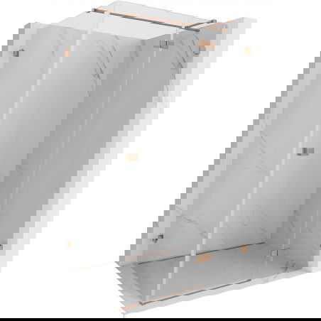 Mexen Lunar T dušas kabīne, labā eņģu 75 x 80 cm, caurspīdīga, matēta vara - 834T-075-080-65-00-P