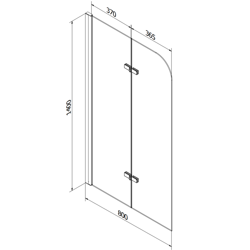 Mexen Vega bañera rectangular de 150 x 70 cm con revestimiento y mampara de 2 hojas de 80 cm, transparente, negro