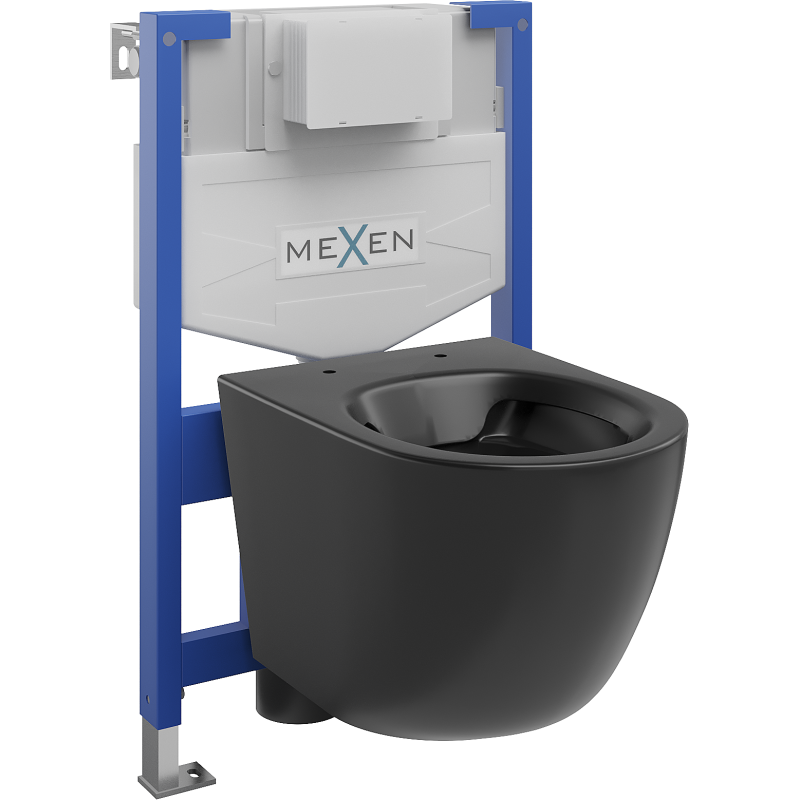 Mexen Lena conjunto empotrado WC bastidor Fenix XS-F con taza WC, negro mate - 6803322XX85