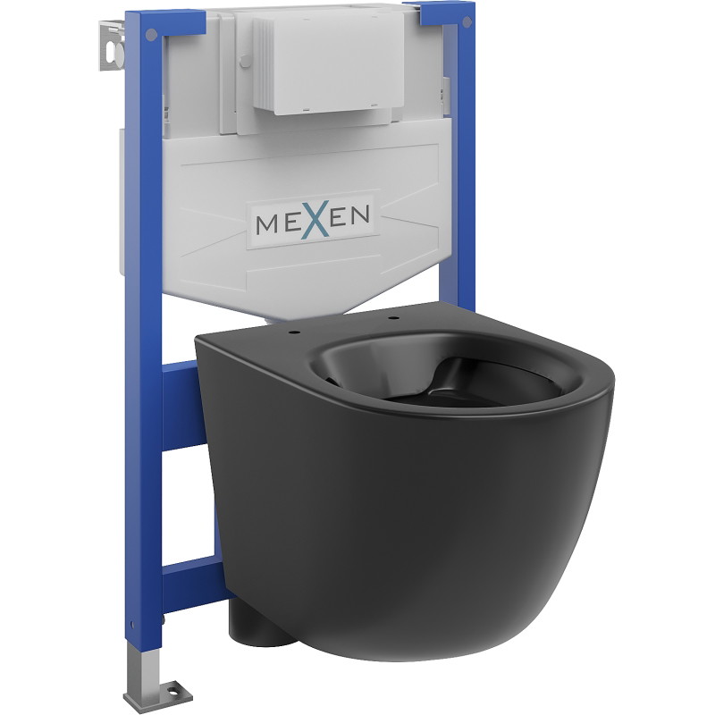 Mexen Lena podžbukni WC set Fenix XS-F s WC školjkom, crni mat - 6803322XX85