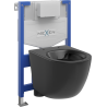 Mexen ensemble encastré WC cadre Fenix XS-F avec cuvette WC Lena, noir mat - 6803322XX85